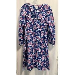 Lanz of Salzburg | Women's Nantucket Rose Flannel Cottage Gown | Size Large